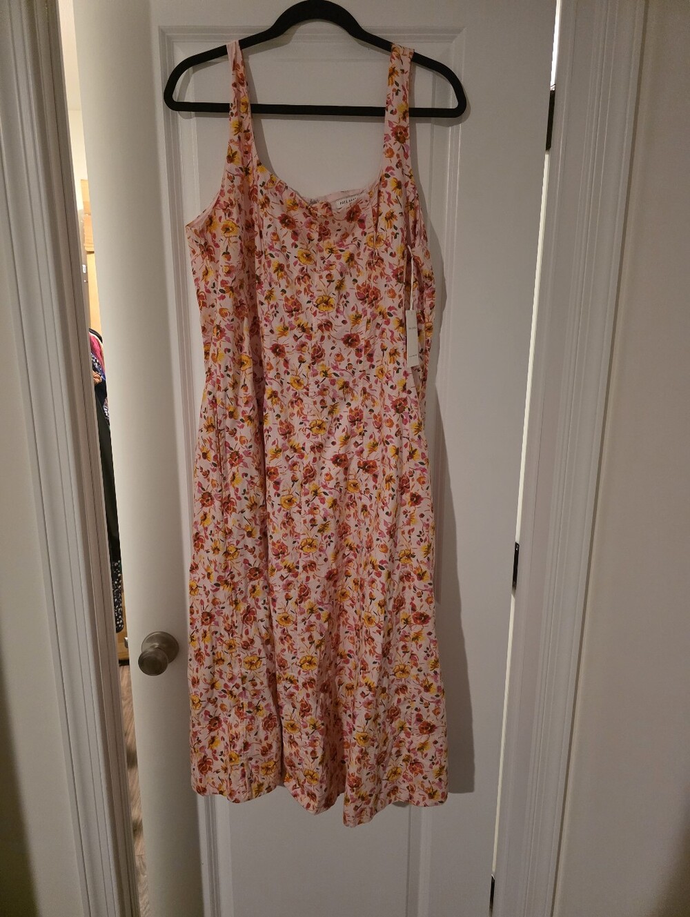 Floral Pink Sleeveless Midi Dress